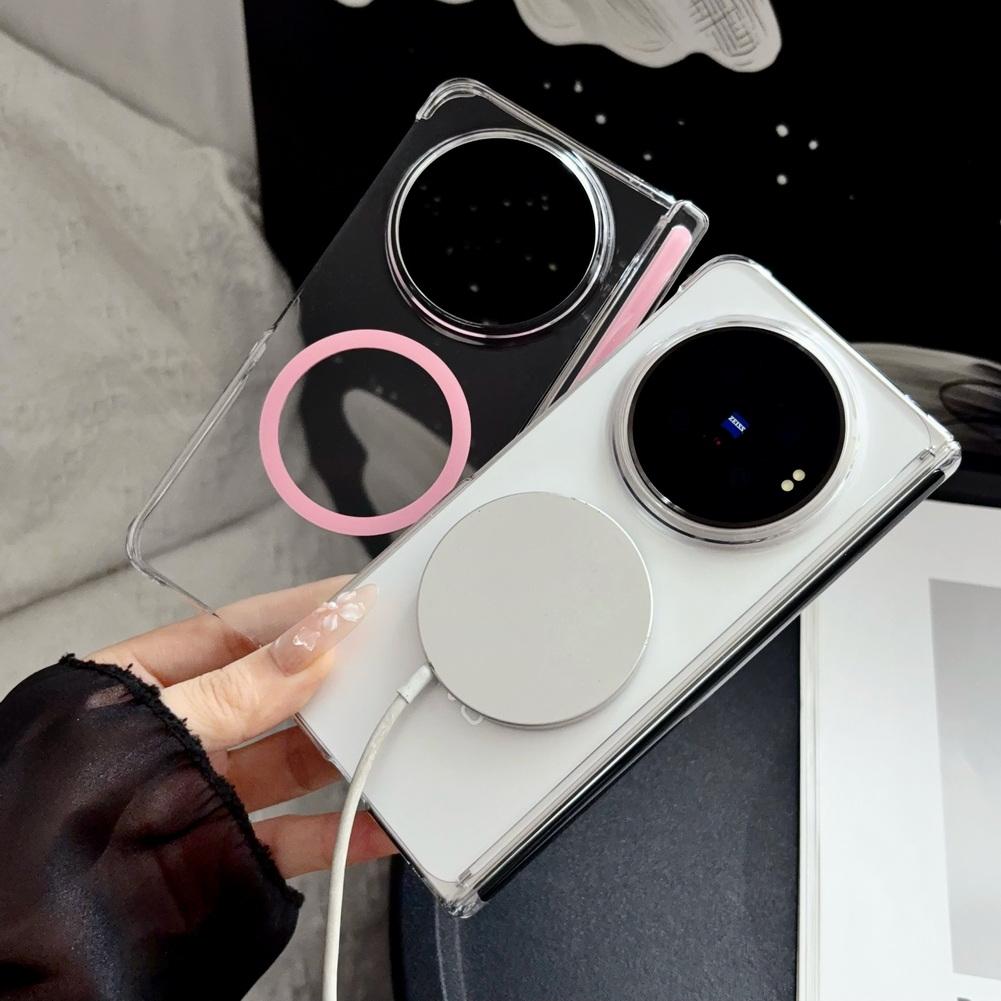 Colorful Accent Transparent Magnetic Case for VIVO X Fold 6 vivo x fold 5 3 Pro Shockproof Foldable Protective Phone Cover