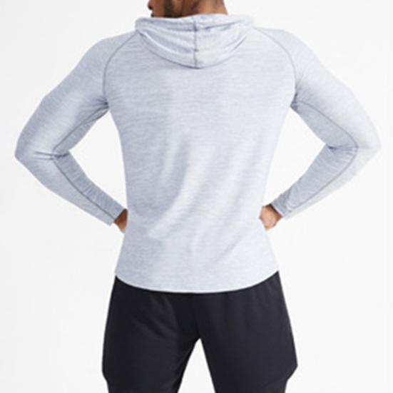 Мужская летняя спортивная толстовка с длинным рукавом и шнурком, эластичная, свободная, впитывающая пот, быстросохнущая, мягкая, дышащая, однотонная, баскетбольная, спортивная...