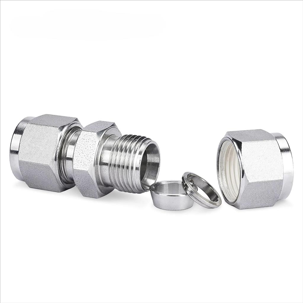 1/16"-1" 3-25mm Tube OD Compression Union SUS316L Stainless Steel Euqal Coupler Pipe Fitting Connector With UNF Nut Lock