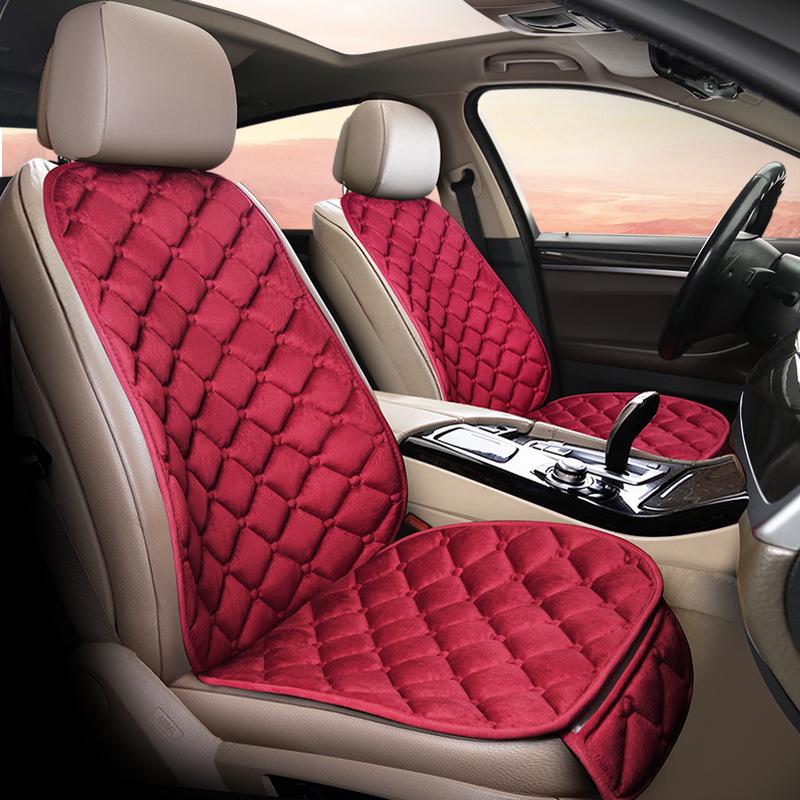 New Diamond Plush Winter Car Seat Cushion - Down Cotton Driver Seat & Back Cover