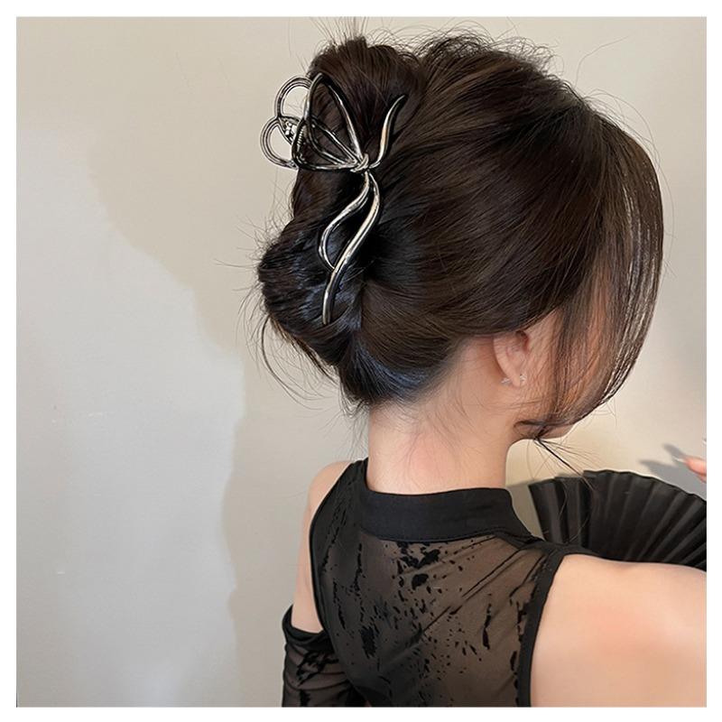 Большой бант Женский зажим-краб для волос для густых тонких волос Аксессуары Модный элегантный Золотой Серебряный Металлический Стример Зажим-краб Ювелирные изделия