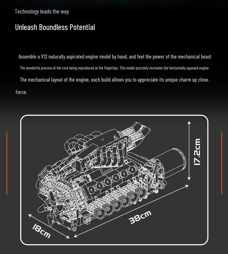 Конструктор Yuxing 2025 V12 Сборка Двигателя - Идеальный Подарок на День Рождения