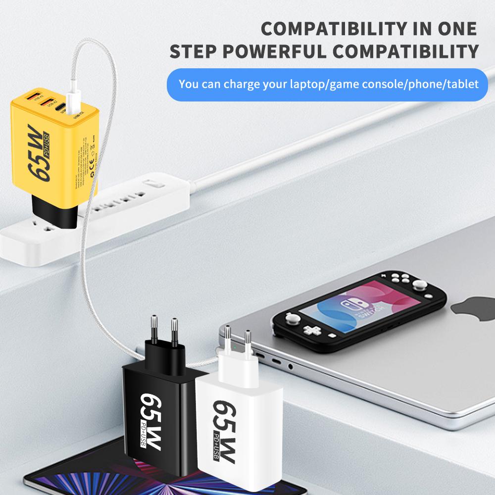 Fast Charger Total 65W Type C Quick Charge 3.0 USB Charger Adapter For iPhone Samsung Xiaomi PD USB C Phone Fast Charging QC3.0