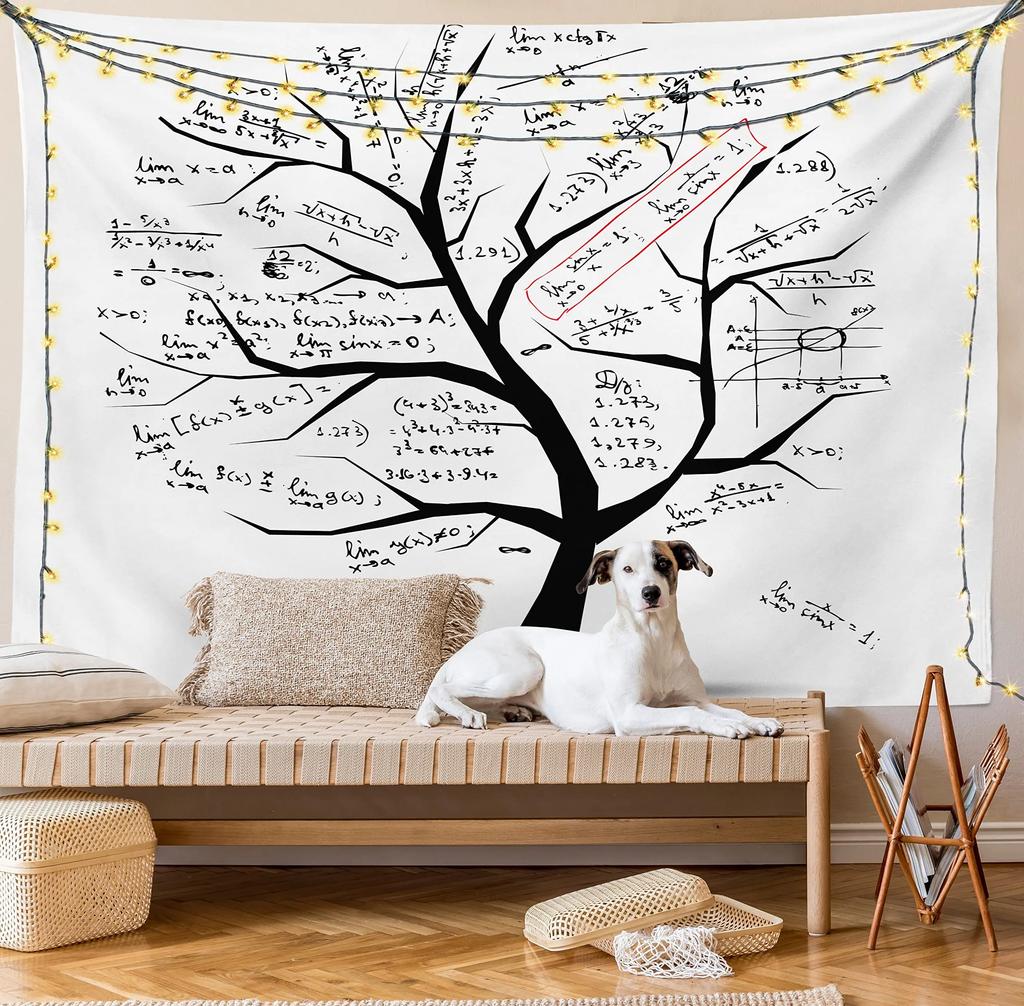 Научный гобелен Черный принт Биология Гобелены Тема Образование Настенный декор для дома Спальня Гостиная Общежитие Настенное одеяло