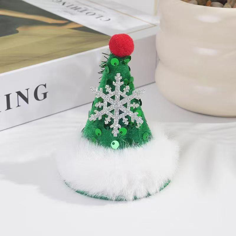 Рождественские заколки для волос для девочки: Милые елочные украшения в виде шапок Санты для детских головных уборов и фотореквизита