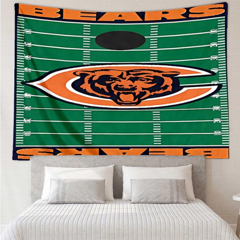 Chicago Bears logo Tapestry for Bedroom Aesthetic Classroom Tapestries Wall Hanging for Living Room Dorm Office,Ideal Creative Gift