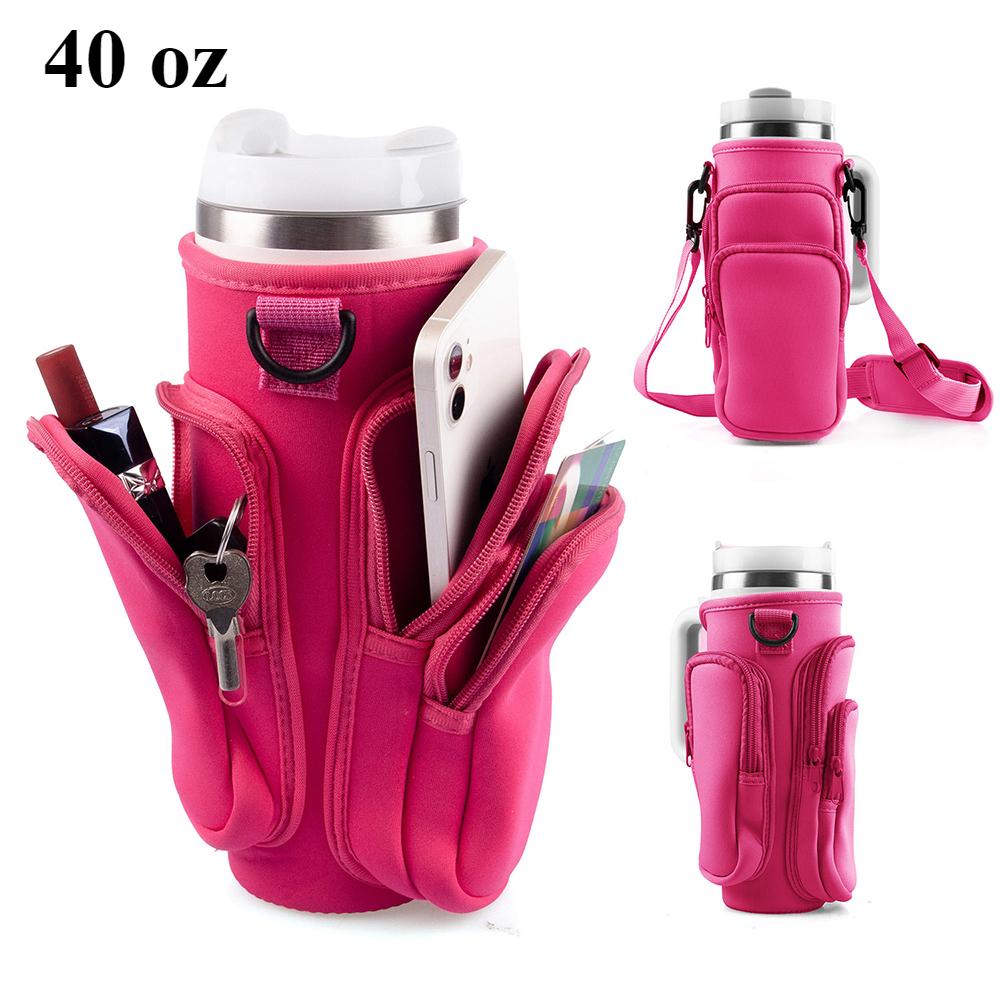 Water Bottle Carrier Bag with Phone Pocket for 30/40 oz