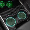 2Pcs Universal Car Decorative Cup Mat LED Luminous Car Dustproof Bottle Pads Car Anti Slip Coaster Auto Interior Accessories