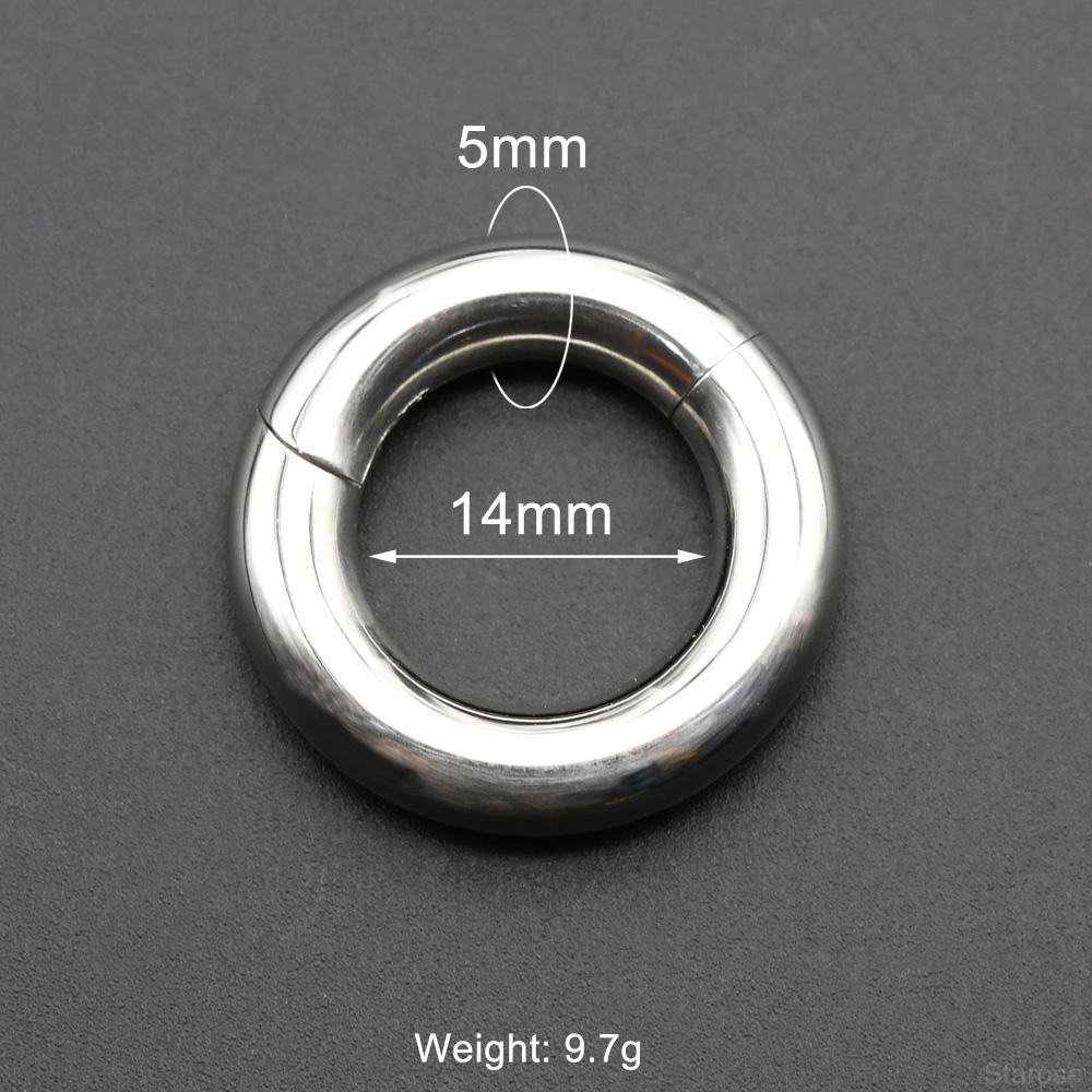Smooth Hinged Stainless Steel Segment Hoop Ring 00G Large Size Septum Clicker BCR PA Piercing Nose Ring Ear Stretcher Weights