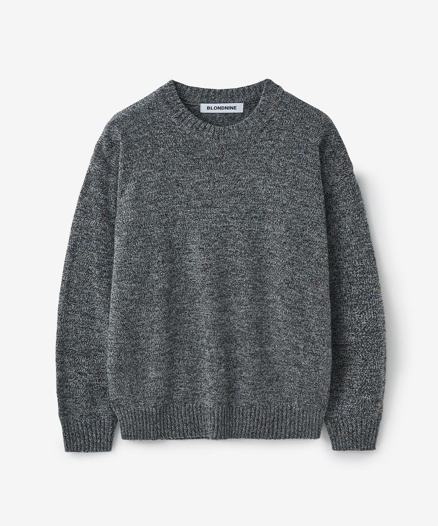 BLOND9 Mixed Yarn Round Knit_Gray