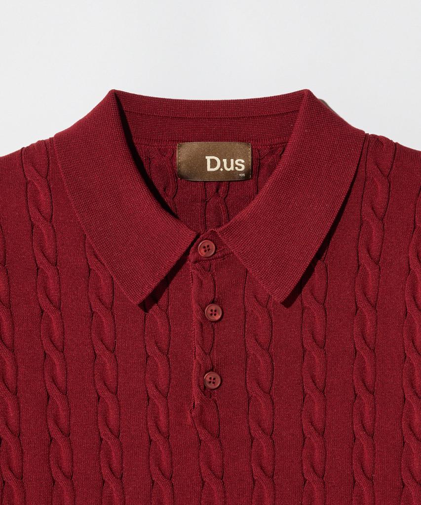 STCO Diems Ice Touch Cable Short Sleeve Knit_Red (Classic Fit)_Dktxb62Csr