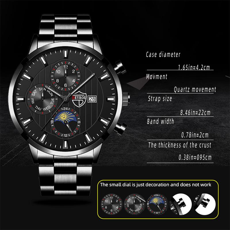 Мужские модные спортивные наручные часы класса люкс мужские деловые кварцевые часы из нержавеющей стали мужские повседневные часы с кожаным браслетом светящиеся часы