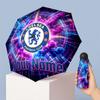 Chelsea FC Manual Five Fold 8 Rib Umbrella Support Custom Text, Lightweight Travel Umbrella