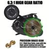 Baitcaster Fishing Reel, 300 Size  Baitcasting Reel, 17kg Max Drag, Freshwater & Saltwater Low Profile Casting Reel for Musky,