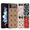Мультяшный Рождественский Чехол для Телефона Samsung Galaxy Z Flip 3 4 5 6 7 Жесткий Черный Складной ПК Для Samsung Z Flip3 Flip4 Flip5 Чехол