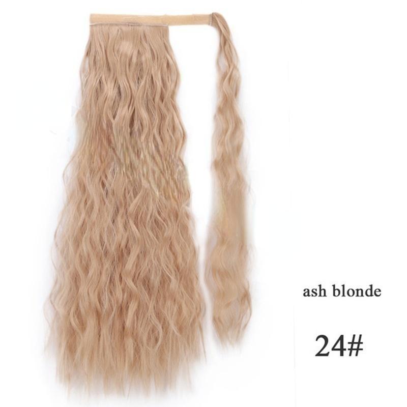 Кукуруза Волнистый длинный хвост Синтетический шиньон с запахом на заколке Наращивание волос Ombre Ponytail
