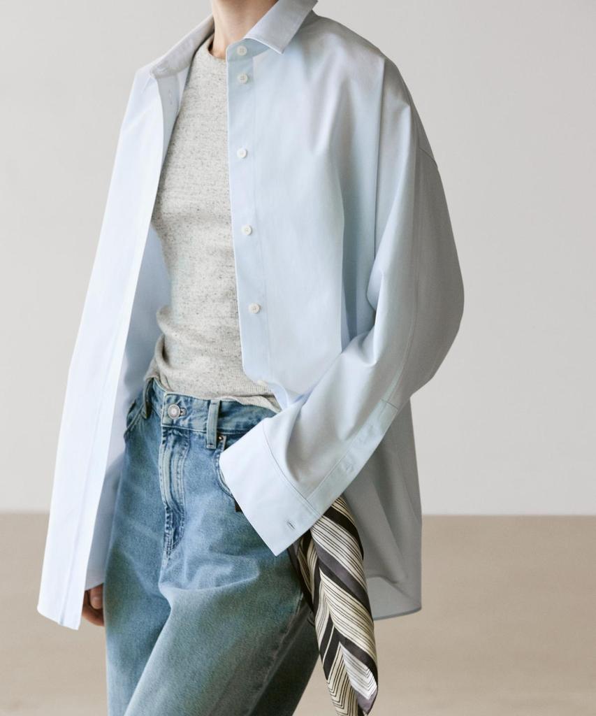 Хлопковая рубашка poplin от Masimodutti