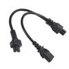 IEC 320 C6 Male To C5+C13 Female Splitter Adapter Cable Y Split Power Adapter Cord for Laptops Desk