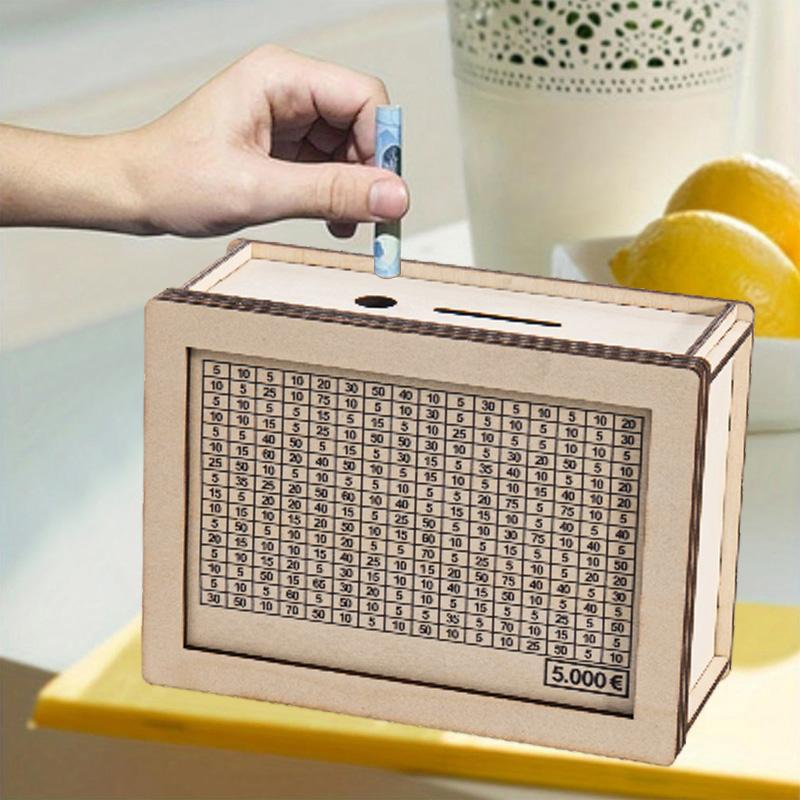 1000/2000/3000/5000/10000 Деревянный Сберегательный Ящик Копилка Сделай Сам Копилка С Целью Сбережения Ящик Для Хранения Денег Деревянные Изделия Ручной Работы