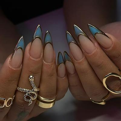 Накладные ногти, накладные ногти, национальный стиль, трехмерные французские съемные накладки для ногтей, накладки для ногтей, 24 шт.