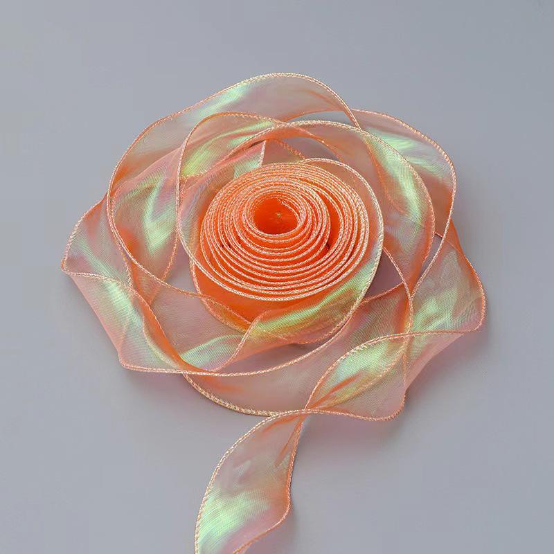 4cm Iridescent Wave Fishtail Yarn Ribbon for DIY Floral Gift Box and Baking Decoration