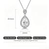 925 Sterling Silver Fashion Light Luxury Crystal Zircon Ice Flower Cut Water Drop Necklace Birthday Party Anniversary Gift