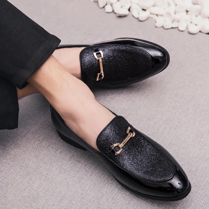 Fashion Pointed Toe Business Dress Shoes Men Loafers Leather Oxford Shoes for Men Formal Mariage Slip On Wedding Party Shoes K3