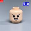 Нетоксичные 10 шт. Кубики Moc с напечатанной головой, бородой, лицом мужчины, женщины, крутым выражением Лица, Строительные блоки, Модель, Игрушки для детей, Подарки