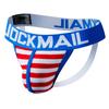 Бандажи JOCKMAIL, модные мужские стринги в полоску, сексуальные трусы с низкой талией и Т-образной спинкой, спортивные трусы-стринги, повседневное мужское нижнее белье-бикини
