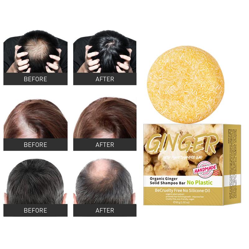 60g Ginger Shampoo Soap Nourishes Hair, Prevents Thinning, Thick Hair, Strengthens Hair Roots, Repairs Split Ends