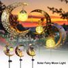 1 Pc Solar Outdoor Garden Lights The Moon and The Fairy Fairy Lights Waterproof Crackle Glass Globe Led Landscape Lighting