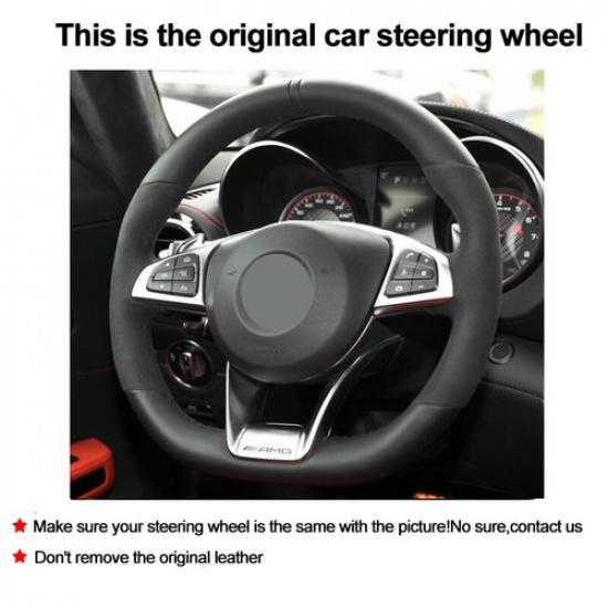 DIY Car Steering Wheel Cover For Mercedes-Benz A45 AMG W205 C43 C63S AMG CLA45