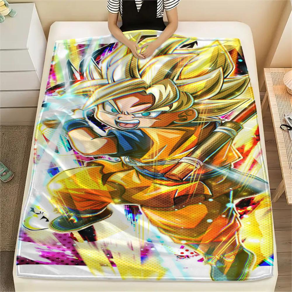 Goku Simple Stylish Printed Blanket, Flannel Blanket Great for Bedroom, Bed, Sofa, Chair, Picnic & Tour.-TING