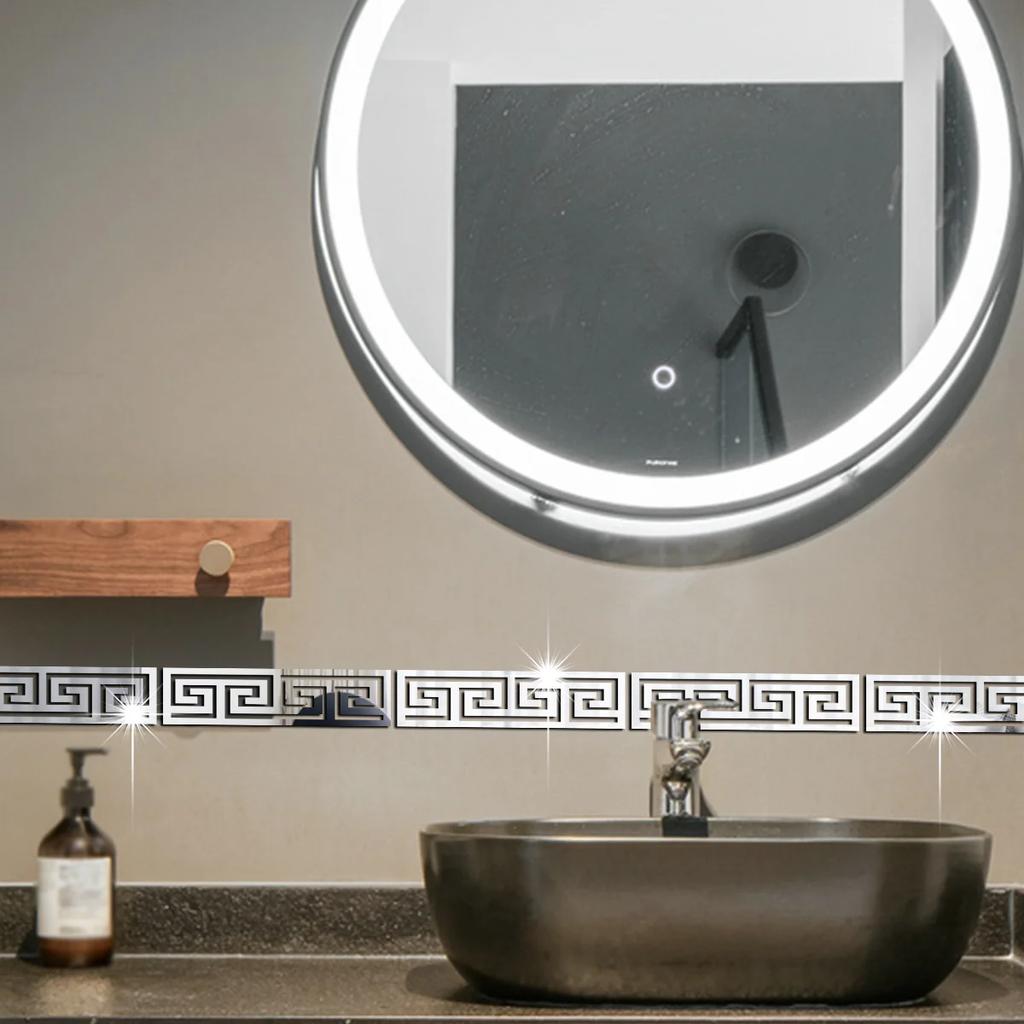 12 шт. 20x5 см 3D зеркальная наклейка самоклеящаяся линия талии сделай сам наклейки на стену для гостиной потолочная кромка полоса угловой декор стены