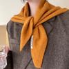 Cashmere-like Wool Blend Scarf Solid Color Knitted Scarf Triangular Short Shawl Women's Wear
