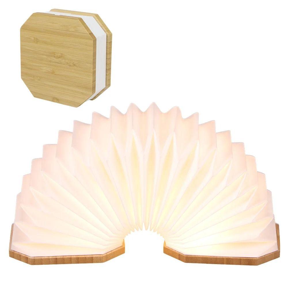 with Detachable Hand Strip Wooden Flip Night Light 2 Colors Lights Led Table Lamp  Birthday Gift