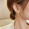 Korean Style 18K Gold-Plated Freshwater Pearl Stud Earrings - Cold Style Niche Design Jewelry