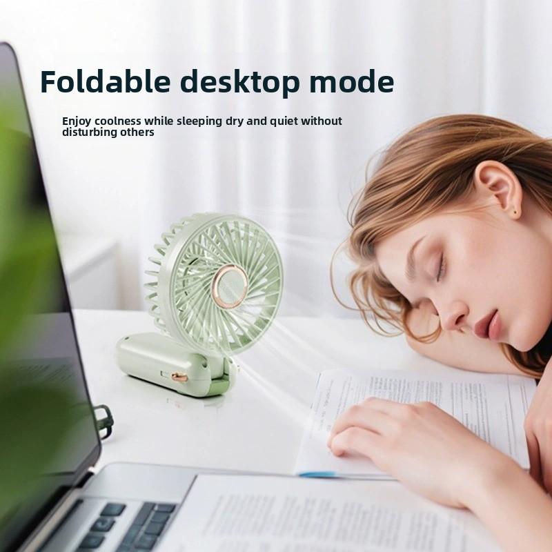Mini ventilador de mano plegable con pantalla digital ventilador de escritorio portátil recargable