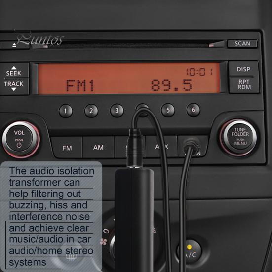 Шумоизолятор заземляющего контура с аудиокабелем 3,5 мм Компактный размер Портативный широкий компактный автомобильный аудио-шумоподавитель