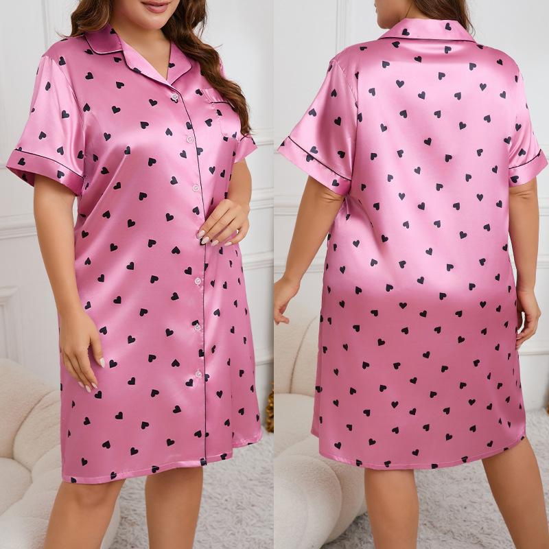 Женская летняя свободная удобная пижама с короткими рукавами больших размеров
