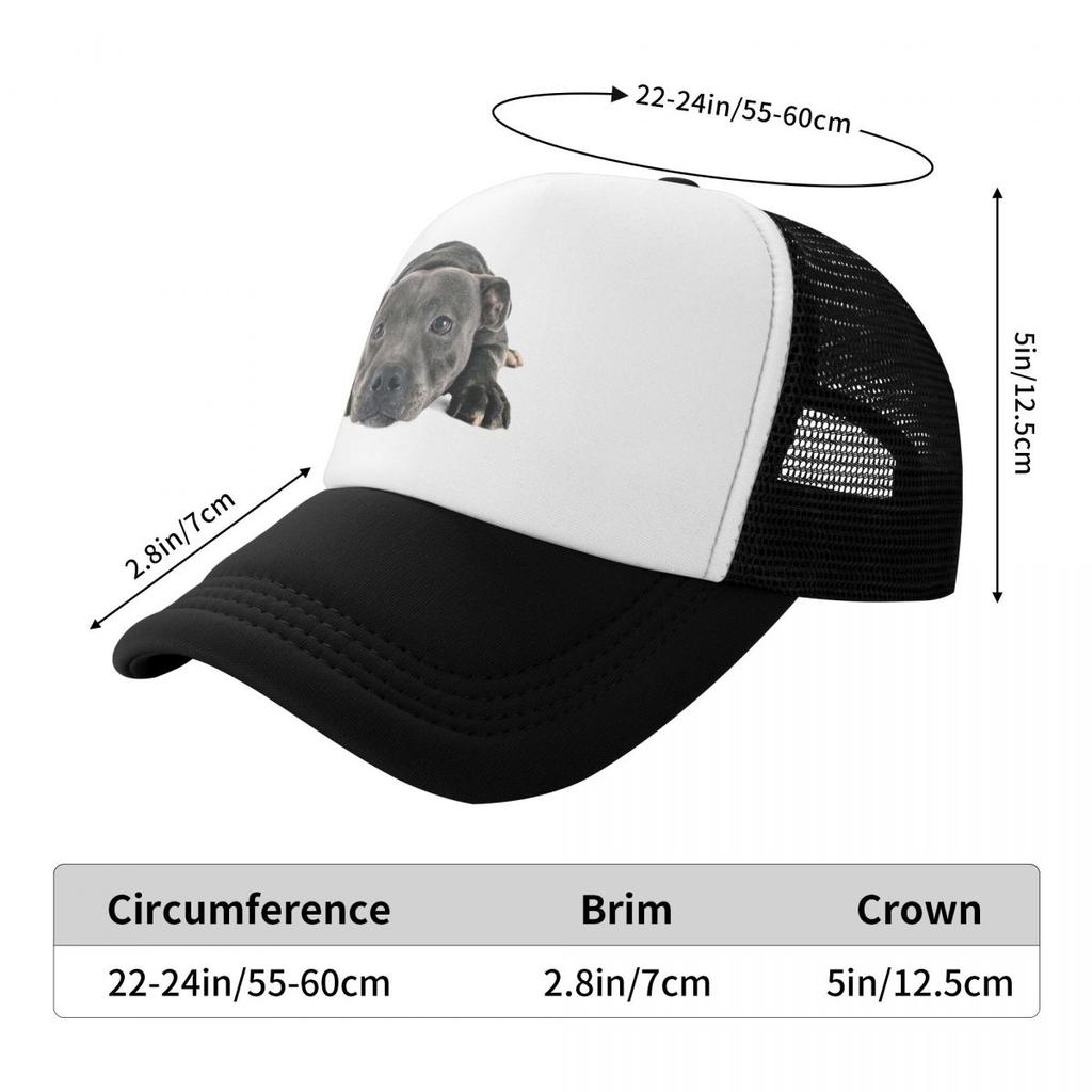 Punk Staffordshire Bull Terrier Baseball Cap WoUnisex Unisex Breathable Trucker Hat Outdoor Snapback Hats Summer Caps