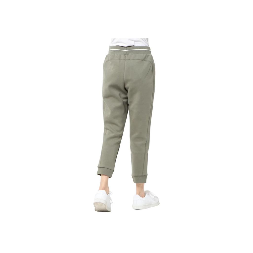 Adidas Logo Print Cuffed Nine-Point Casual Sports Pants Women Pants Heritage-Green FM9324