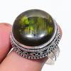 Натуральный зеленый лабрадорит серебро 925 пробы ювелирное кольцо размер 9.5 f0t02