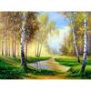 DIY Алмазная картина Полный дрель Пейзаж Береза ​​Алмазная вышивка Пейзаж Rhinestone Painting