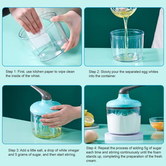 Ручной венчик Полуавтоматический роторный взбиватель яиц для крема, безе, яичный миксер Легкое кухонное приспособление для выпечки, смешивания