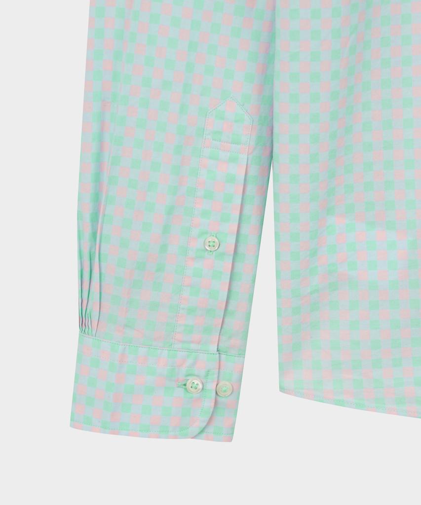 BROOKS BROTHERS Friday Poplin Pattern Check Shirt (Mint) (Bbthmmg106)