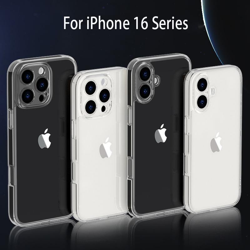Роскошный прозрачный чехол из закаленного стекла для iPhone 16 15 14 12 13 11 Pro X XS Max XR 7 8 Plus SE Прозрачная противоударная жесткая задняя крышка