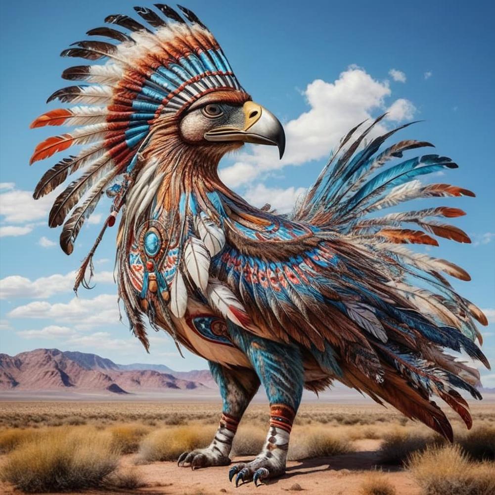 5D DIY Full Round Drill Diamond Painting Eagle Kit Home Decor Art Craft 40x40cm