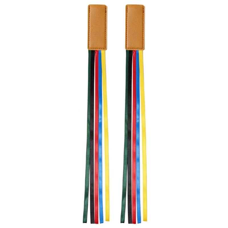 2 Pcs Book Markers with Colorful Ribbons PU Leather Reading Bookmarks Ribbon Page Markers for Book Lovers
