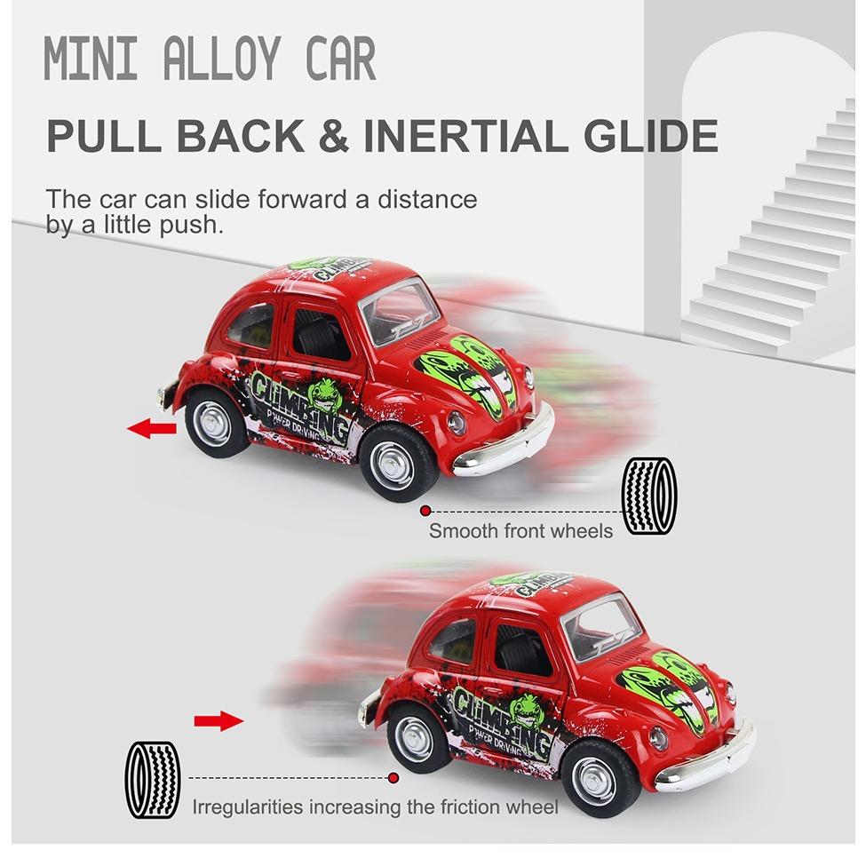 1/36 Alloy Miniature Car Toy Model Pull‑Back Children Vehicle Toy Model with Light Sound